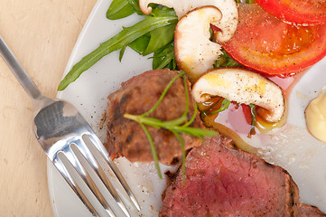 Image showing beef filet mignon grilled with vegetables