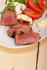 Image showing beef filet mignon grilled with vegetables