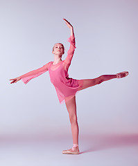 Image showing Young ballerina dancer showing her techniques