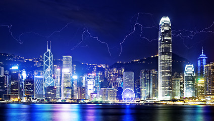 Image showing Storm in the Hong Kong night