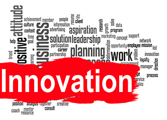 Image showing Innovation word cloud with red banner