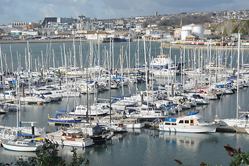 Image showing Boats at anchor.