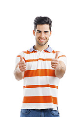 Image showing Handsome man with thumbs up