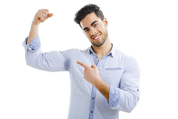 Image showing Man with armpit sweat