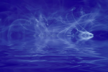 Image showing Smoke on Blue