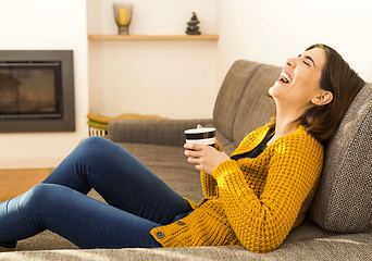 Image showing Having a good time with a coffee