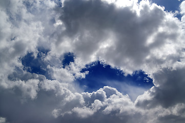 Image showing Blue sky with sunlight clouds
