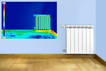 Image showing Infrared image of Radiator