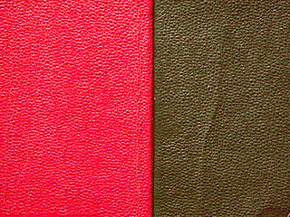 Image showing Retro look Red green leatherette background