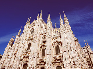 Image showing Retro look Milan Cathedral