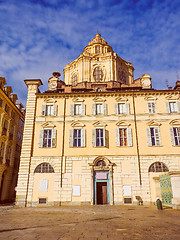 Image showing Retro look San Lorenzo church Turin