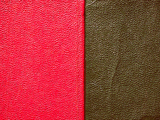 Image showing Retro look Red green leatherette background