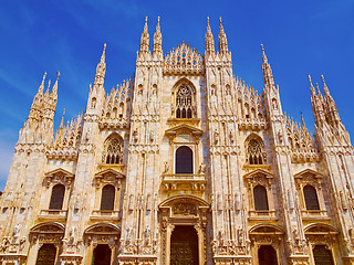 Image showing Retro look Milan cathedral