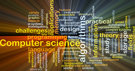 Image showing Computer science background concept glowing