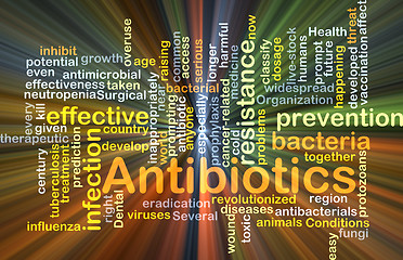 Image showing Antibiotics background concept glowing