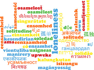Image showing Loneliness multilanguage wordcloud background concept