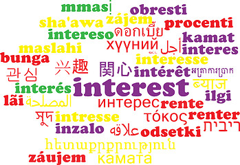 Image showing Interest multilanguage wordcloud background concept