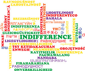 Image showing Indifference multilanguage wordcloud background concept