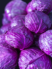 Image showing Purple cabbage in market place