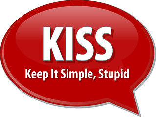 Image showing KISS acronym word speech bubble illustration