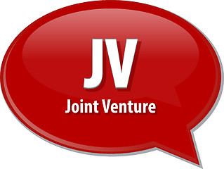 Image showing JV acronym word speech bubble illustration