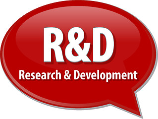 Image showing R&D acronym word speech bubble illustration