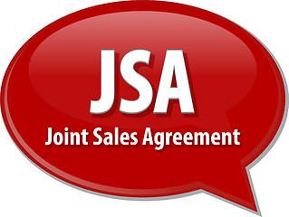 Image showing JSA acronym word speech bubble illustration