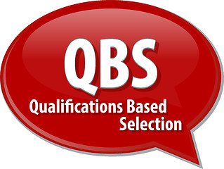 Image showing QBS acronym word speech bubble illustration