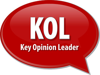 Image showing KOL acronym word speech bubble illustration