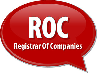 Image showing ROC acronym word speech bubble illustration