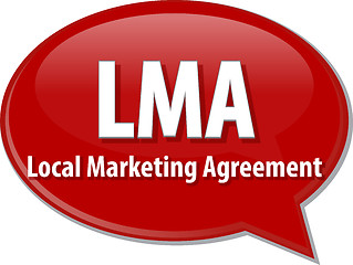 Image showing LMA acronym word speech bubble illustration