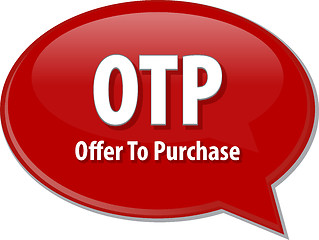 Image showing OTP acronym word speech bubble illustration