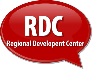 Image showing RDC acronym word speech bubble illustration