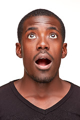 Image showing portrait of handsome young black african smiling man