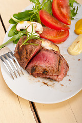 Image showing beef filet mignon grilled with vegetables