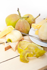 Image showing fresh pears and cheese