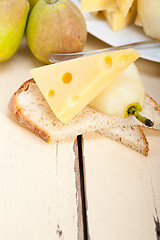 Image showing fresh pears and cheese