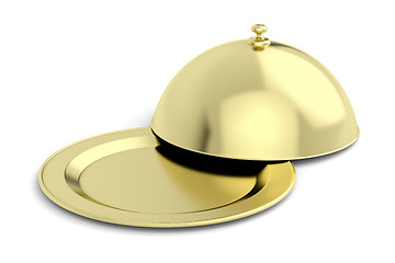 Image showing Gold restaurant cloche