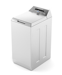 Image showing Silver top load washing machine