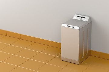 Image showing Silver washing machine