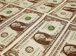 Image showing Retro look Dollar notes 1 Dollar