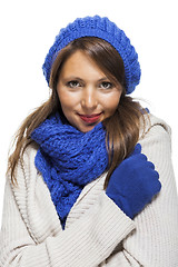 Image showing Close up Smiling Woman in Winter Outfit