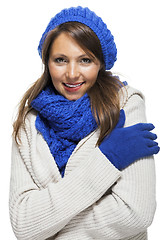 Image showing Close up Smiling Woman in Winter Outfit