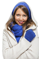 Image showing Close up Smiling Woman in Winter Outfit