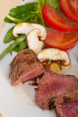 Image showing beef filet mignon grilled with vegetables