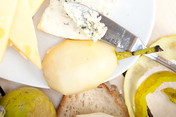 Image showing cheese and pears