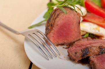 Image showing beef filet mignon grilled with vegetables