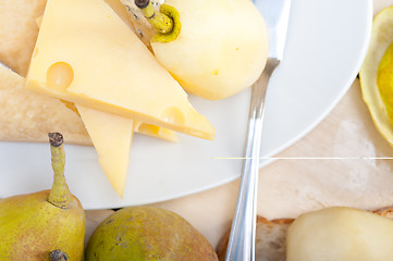 Image showing fresh pears and cheese