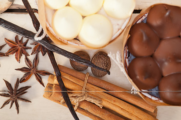 Image showing chocolate vanilla and spices cream cake dessert 