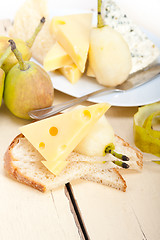 Image showing fresh pears and cheese